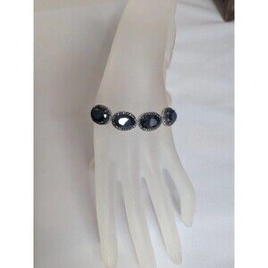 JTV Adjustable Black Spinel Bracelet
